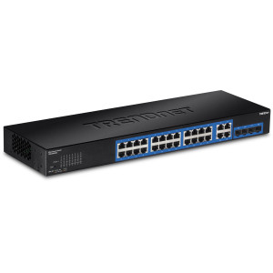 TRENDnet TEG-284WS 28-Port Managed Gigabit Ethernet Switch, 4x shared Gigabit ports (RJ-45 or SFP), rack mountable